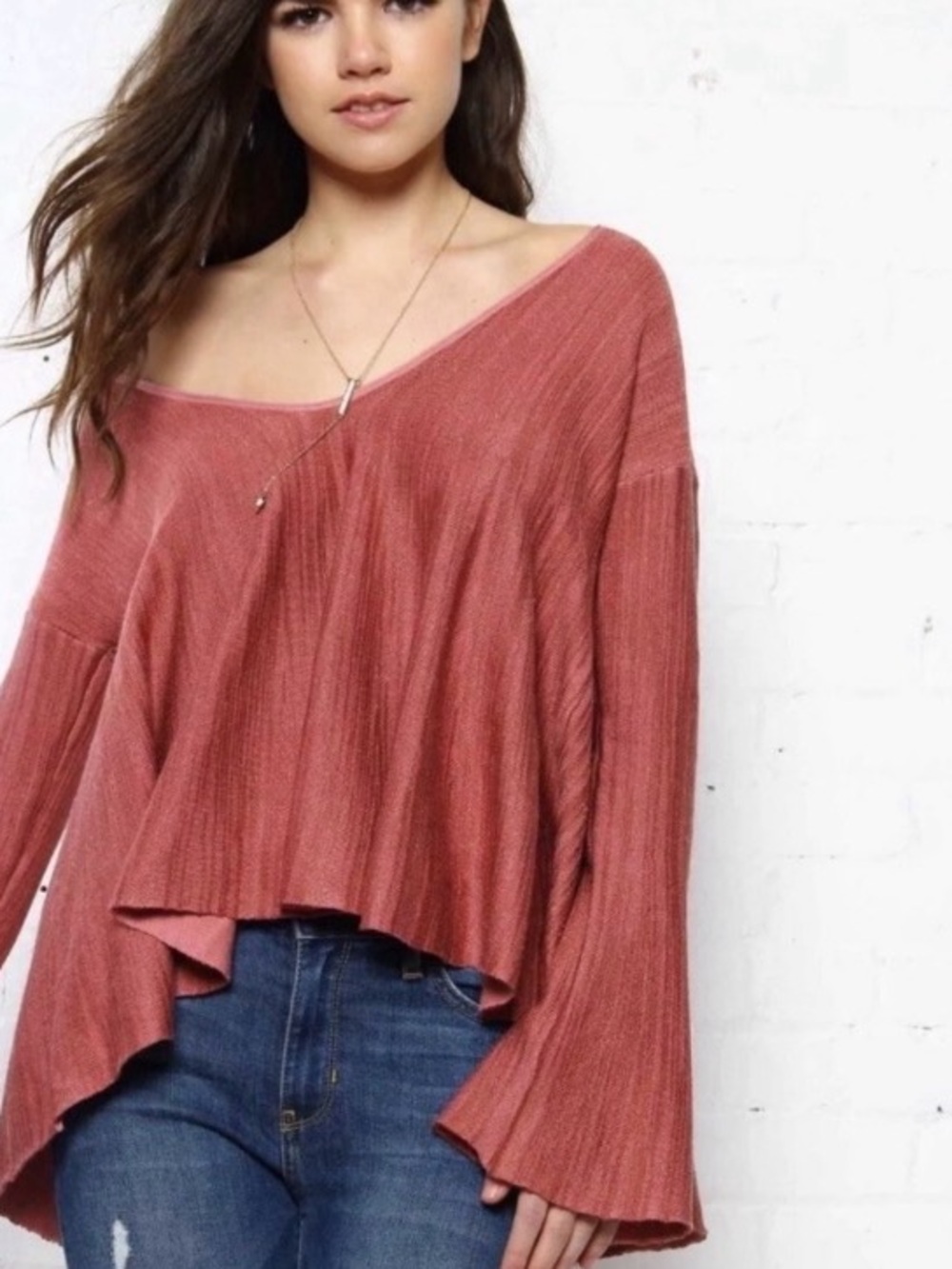 Free People Sundae Pullover Linen Blend Babydoll Sweater Small - Picture 10 of 11